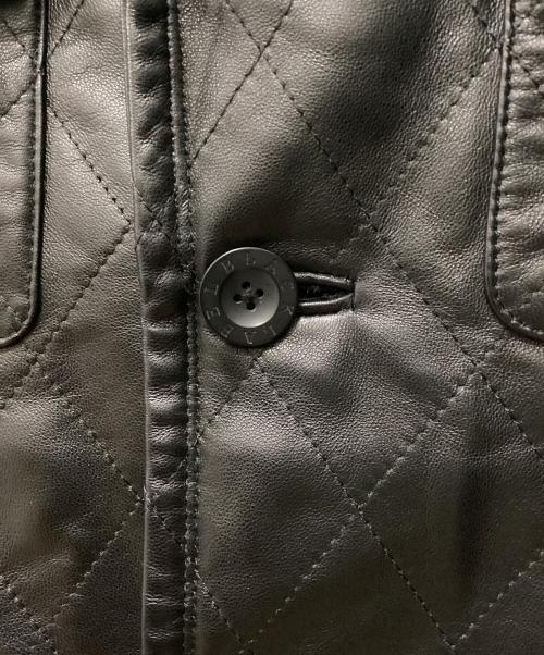 BURBERRY BLACK LABEL（バーバリーブラックレーベル）BURBERRY BLACK LABEL (バーバリーブラックレーベル) ラムレザーコート ブラック サイズ:Ｌの古着・服飾アイテム