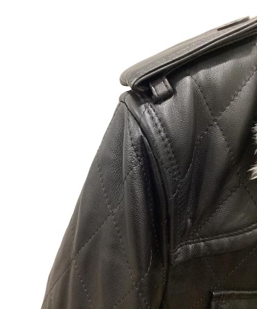 BURBERRY BLACK LABEL（バーバリーブラックレーベル）BURBERRY BLACK LABEL (バーバリーブラックレーベル) ラムレザーコート ブラック サイズ:Ｌの古着・服飾アイテム