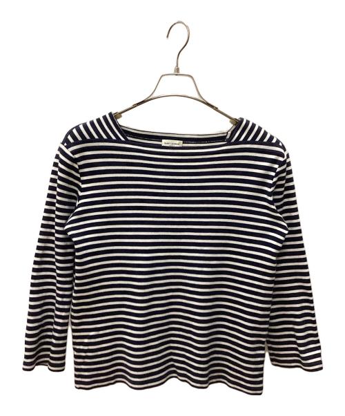 Saint Laurent Paris（サンローランパリ）Saint Laurent Paris (サンローランパリ) 長袖カットソー ネイビー×ホワイト サイズ:XSの古着・服飾アイテム