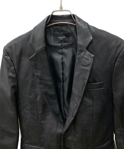 Liugoo Leathers（リューグーレザーズ）LIUGOO LEATHERS (リューグーレザーズ) ラムレザーテーラードジャケット ブラック サイズ:Mの古着・服飾アイテム