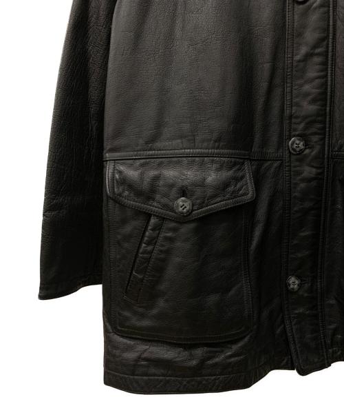 via nuova pelle（ヴィア ヌーヴァ ペレ）VIA NUOVA PELLE (ヴィア ヌーヴァ ペレ) レザーコート ブラック サイズ:Lの古着・服飾アイテム