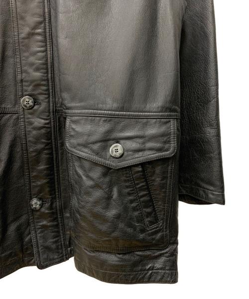 via nuova pelle（ヴィア ヌーヴァ ペレ）VIA NUOVA PELLE (ヴィア ヌーヴァ ペレ) レザーコート ブラック サイズ:Lの古着・服飾アイテム