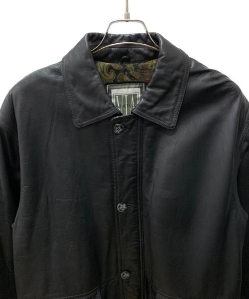 via nuova pelle（ヴィア ヌーヴァ ペレ）VIA NUOVA PELLE (ヴィア ヌーヴァ ペレ) レザーコート ブラック サイズ:Lの古着・服飾アイテム