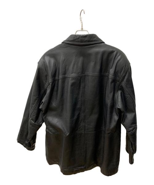 via nuova pelle（ヴィア ヌーヴァ ペレ）VIA NUOVA PELLE (ヴィア ヌーヴァ ペレ) レザーコート ブラック サイズ:Lの古着・服飾アイテム