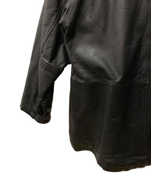 via nuova pelle（ヴィア ヌーヴァ ペレ）VIA NUOVA PELLE (ヴィア ヌーヴァ ペレ) レザーコート ブラック サイズ:Lの古着・服飾アイテム