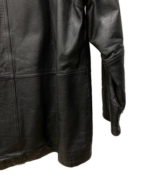 via nuova pelle（ヴィア ヌーヴァ ペレ）VIA NUOVA PELLE (ヴィア ヌーヴァ ペレ) レザーコート ブラック サイズ:Lの古着・服飾アイテム