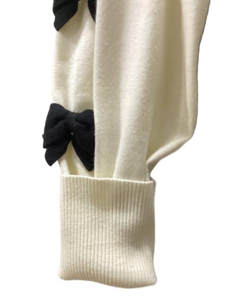 M'S GRACY（エムズグレイシー）M'S GRACY (エムズグレイシー) 長袖ワンピース ブラック×ホワイト サイズ:Mの古着・服飾アイテム