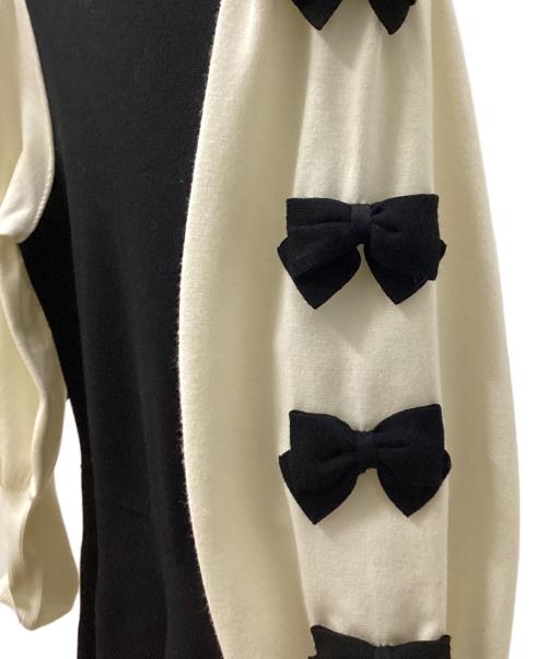 M'S GRACY（エムズグレイシー）M'S GRACY (エムズグレイシー) 長袖ワンピース ブラック×ホワイト サイズ:Mの古着・服飾アイテム