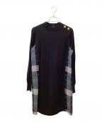 BLUE LABEL CRESTBRIDGEブルーレーベルクレストブリッジ）の古着「長袖ワンピース」｜ネイビー