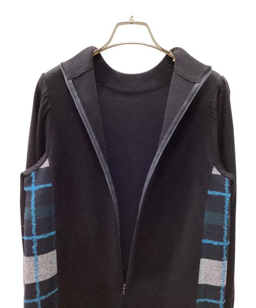 BLUE LABEL CRESTBRIDGE（ブルーレーベルクレストブリッジ）BLUE LABEL CRESTBRIDGE (ブルーレーベルクレストブリッジ) 長袖ワンピース ネイビー サイズ:Mの古着・服飾アイテム