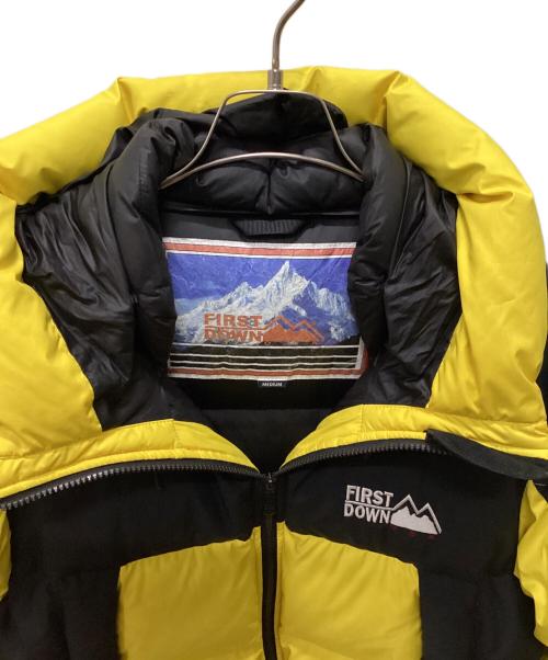 FIRST DOWN（ファーストダウン）FIRST DOWN (ファーストダウン) ダウンジャケット イエロー×ブラック サイズ:Ｍの古着・服飾アイテム