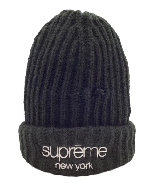 SUPREME（シュプリーム）SUPREME (シュプリーム) Classic Logo Chunky Ribbed Beanie ブラックの古着・服飾アイテム
