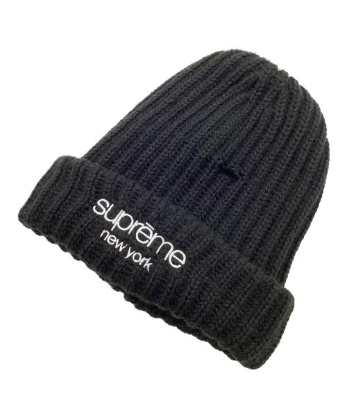 SUPREME（シュプリーム）SUPREME (シュプリーム) Classic Logo Chunky Ribbed Beanie ブラックの古着・服飾アイテム