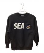 WIND AND SEA×DISNEYウィンダンシー×ディズニー）の古着「Surf Mickey Crew Neck Sweat」｜ブラック