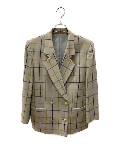 Burberry's（バーバリーズ）Burberry's (バーバリーズ) テーラードジャケット アイボリー×ネイビー サイズ:9ARの古着・服飾アイテム