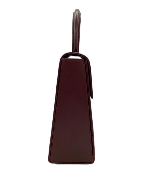 Cartier（カルティエ）Cartier (カルティエ) ターンロックトップハンドルハンドバッグ ボルドーの古着・服飾アイテム