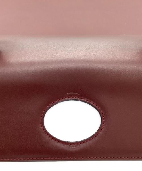 Cartier（カルティエ）Cartier (カルティエ) ターンロックトップハンドルハンドバッグ ボルドーの古着・服飾アイテム