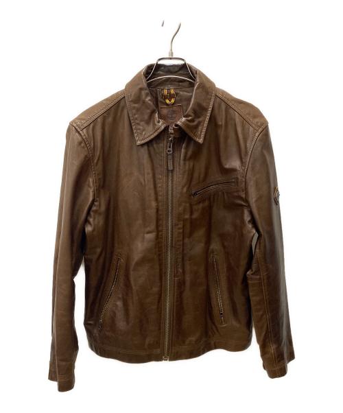 Timberland（ティンバーランド）Timberland (ティンバーランド) レザージャケット ブラウン サイズ:Sの古着・服飾アイテム