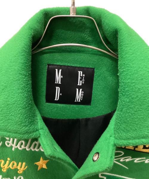 MR.ENJOY DA MONEY（ミスター エンジョイ ダ マネー）MR.ENJOY DA MONEY (ミスター エンジョイ ダ マネー) スタジャン グリーン×ホワイト サイズ:MEDIUMの古着・服飾アイテム