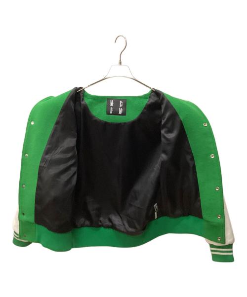 MR.ENJOY DA MONEY（ミスター エンジョイ ダ マネー）MR.ENJOY DA MONEY (ミスター エンジョイ ダ マネー) スタジャン グリーン×ホワイト サイズ:MEDIUMの古着・服飾アイテム