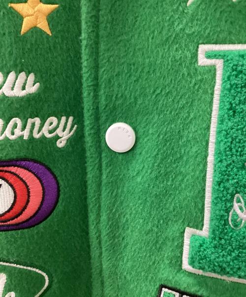 MR.ENJOY DA MONEY（ミスター エンジョイ ダ マネー）MR.ENJOY DA MONEY (ミスター エンジョイ ダ マネー) スタジャン グリーン×ホワイト サイズ:MEDIUMの古着・服飾アイテム