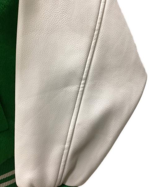 MR.ENJOY DA MONEY（ミスター エンジョイ ダ マネー）MR.ENJOY DA MONEY (ミスター エンジョイ ダ マネー) スタジャン グリーン×ホワイト サイズ:MEDIUMの古着・服飾アイテム