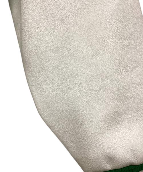 MR.ENJOY DA MONEY（ミスター エンジョイ ダ マネー）MR.ENJOY DA MONEY (ミスター エンジョイ ダ マネー) スタジャン グリーン×ホワイト サイズ:MEDIUMの古着・服飾アイテム