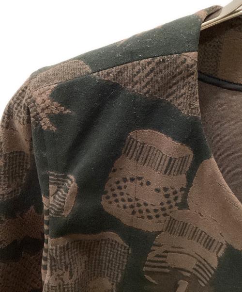 PLEATS PLEASE（プリーツプリーズ）PLEATS PLEASE (プリーツプリーズ) ノーカラージャケット ブラウン×ブラック サイズ:3の古着・服飾アイテム