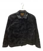 CALEEキャリー）の古着「ALLOVER SNAKE PATTERN VELVETEEN JACKET」｜ブラック