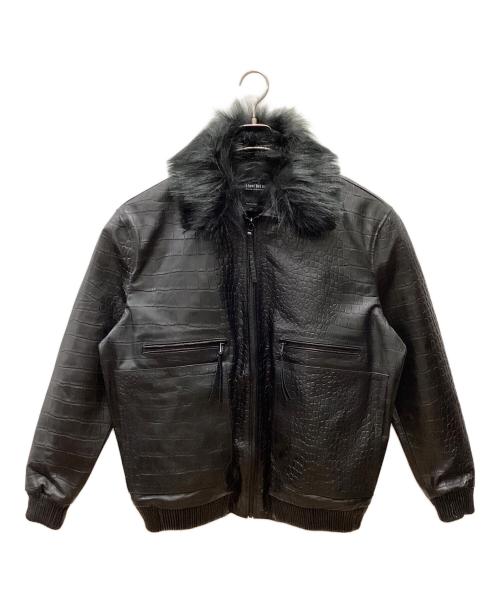 a dood bad influence（アグッドバッドインフルエンス）a dood bad influence (アグッドバッドインフルエンス) 型押しジャケット ブラック サイズ:Lの古着・服飾アイテム