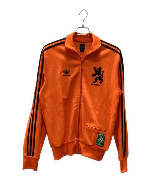 adidas（アディダス）adidas (アディダス) トラックジャケット オレンジ×ブラック サイズ:Mの古着・服飾アイテム