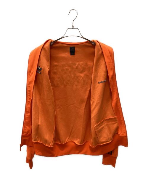 adidas（アディダス）adidas (アディダス) トラックジャケット オレンジ×ブラック サイズ:Mの古着・服飾アイテム
