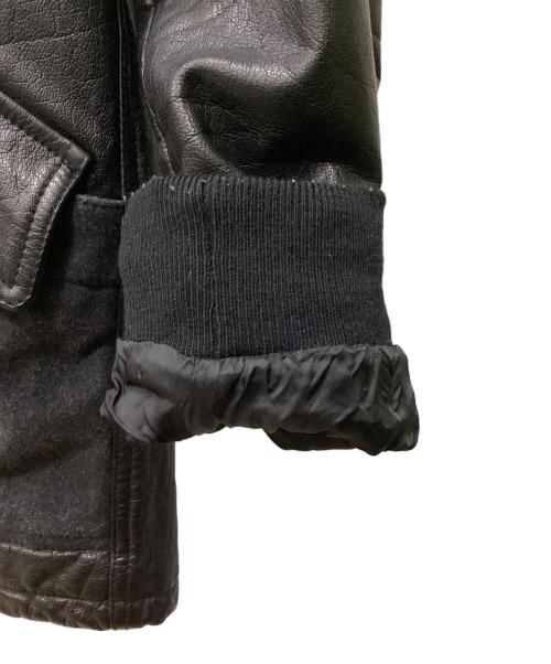 EMPORIO ARMANI（エンポリオ アルマーニ）EMPORIO ARMANI (エンポリオアルマーニ) ファー付きレザーコート ブラック サイズ:34の古着・服飾アイテム