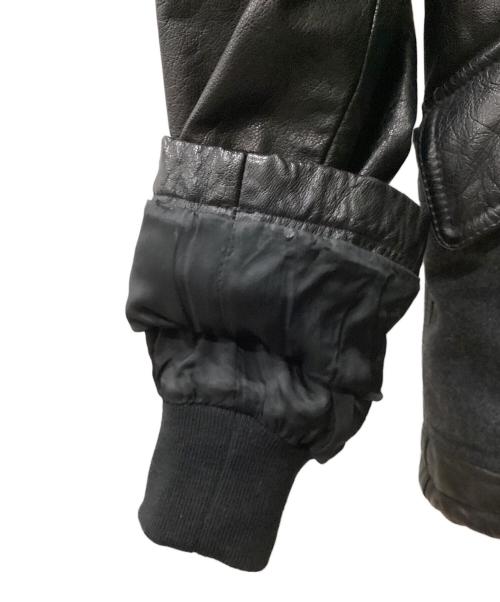 EMPORIO ARMANI（エンポリオ アルマーニ）EMPORIO ARMANI (エンポリオアルマーニ) ファー付きレザーコート ブラック サイズ:34の古着・服飾アイテム