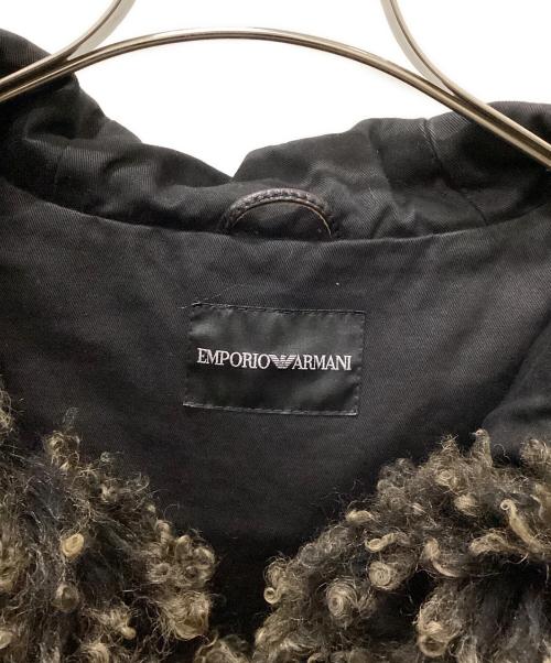 EMPORIO ARMANI（エンポリオ アルマーニ）EMPORIO ARMANI (エンポリオアルマーニ) ファー付きレザーコート ブラック サイズ:34の古着・服飾アイテム