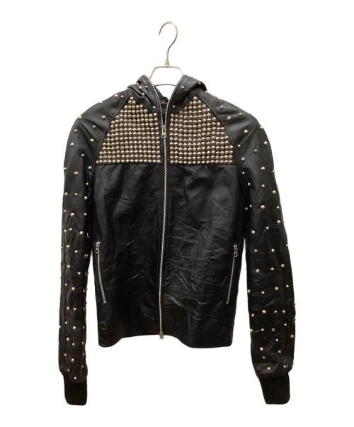 Z.VARGAS（ザックバルガス）Z.VARGAS (ザックバルガス) スタッズレザージャケット ブラック サイズ:Sの古着・服飾アイテム