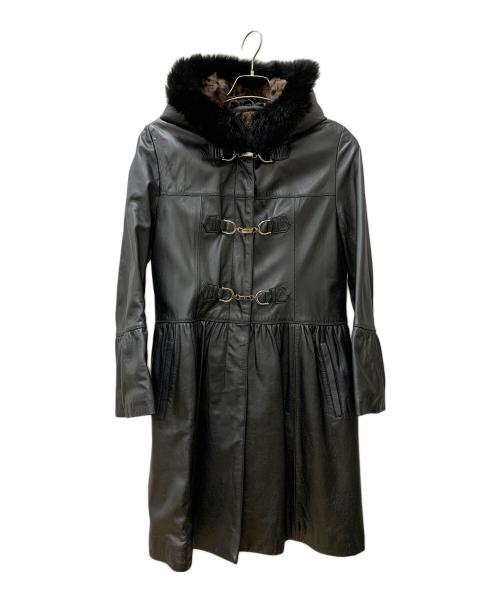 BALMAIN（バルマン）BALMAIN (バルマン) レザーコート ブラック サイズ:未記載の古着・服飾アイテム