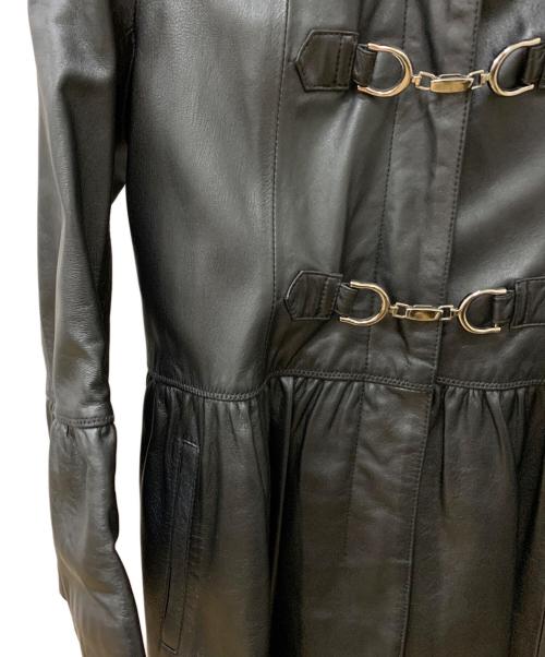 BALMAIN（バルマン）BALMAIN (バルマン) レザーコート ブラック サイズ:未記載の古着・服飾アイテム