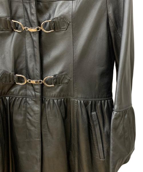 BALMAIN（バルマン）BALMAIN (バルマン) レザーコート ブラック サイズ:未記載の古着・服飾アイテム