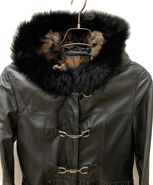 BALMAIN（バルマン）BALMAIN (バルマン) レザーコート ブラック サイズ:未記載の古着・服飾アイテム