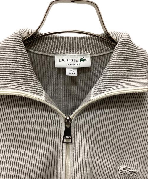 LACOSTE（ラコステ）LACOSTE (ラコステ) リブニットトラックジャケット ライトグレー サイズ:XSの古着・服飾アイテム