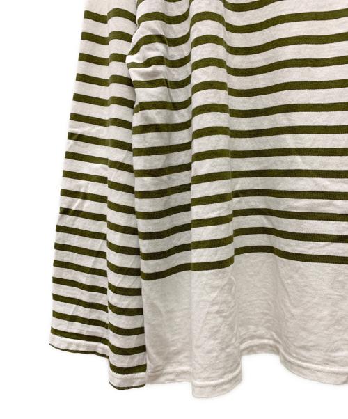 MARKA（マーカ）MARKA (マーカ) 長袖カットソー ホワイト×カーキ サイズ:2の古着・服飾アイテム