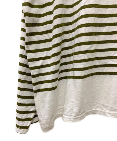 MARKA（マーカ）MARKA (マーカ) 長袖カットソー ホワイト×カーキ サイズ:2の古着・服飾アイテム