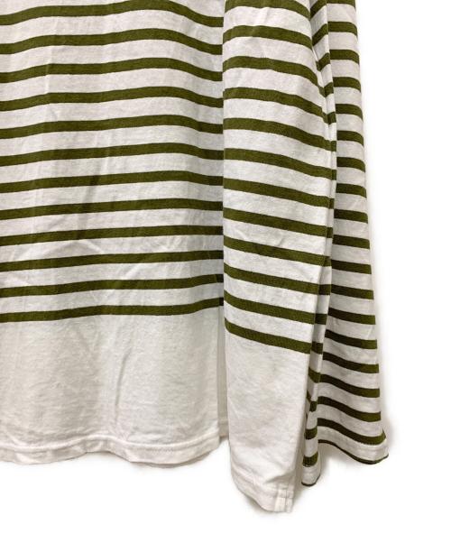 MARKA（マーカ）MARKA (マーカ) 長袖カットソー ホワイト×カーキ サイズ:2の古着・服飾アイテム