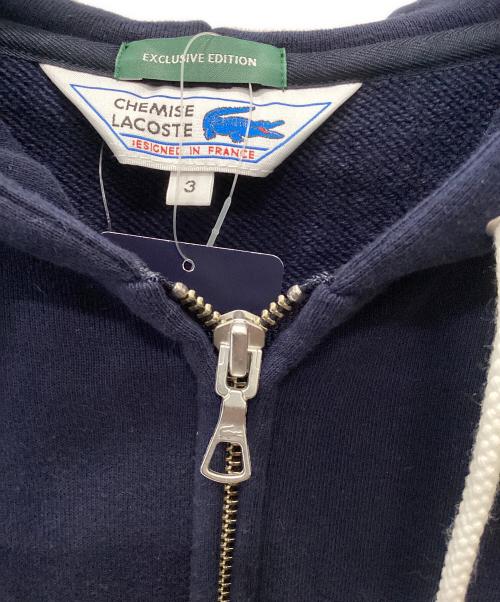 CHEMISE LACOSTE（シュミーズ ラコステ）CHEMISE LACOSTE (シュミーズ ラコステ) CHEMISE LACOSTE ジップパーカー ネイビー サイズ:3 未使用品の古着・服飾アイテム