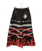 GALFYガルフィー）の古着「ワイドパンツ」｜ブラック×レッド