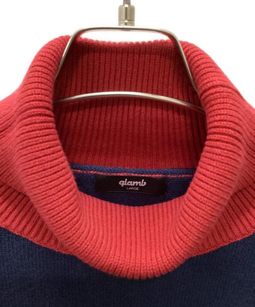 glamb（グラム）glamb (グラム) SPIN LOGO TURTLE NECK KNIT ネイビー サイズ:LARGE 未使用品の古着・服飾アイテム