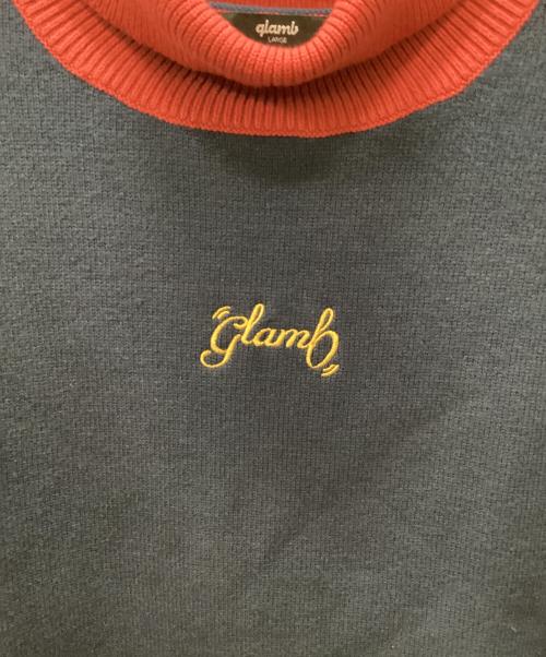 glamb（グラム）glamb (グラム) SPIN LOGO TURTLE NECK KNIT ネイビー サイズ:LARGE 未使用品の古着・服飾アイテム