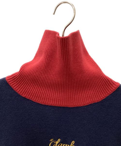 glamb（グラム）glamb (グラム) SPIN LOGO TURTLE NECK KNIT ネイビー サイズ:LARGE 未使用品の古着・服飾アイテム