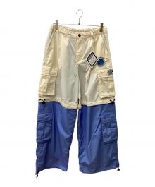 GALFY（ガルフィー）の古着「わんわんFCヒザパッカンパンツ」｜ホワイト×ブルー